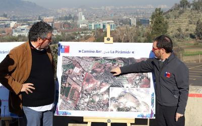 Ministro García y el Alcalde Cuadrado dan a conocer plan de mejoramiento del Camino Antiguo La Pirámide en Huechuraba