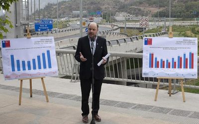 Ministerio de Obras Públicas informa aumento de la movilidad en autopistas urbanas de Santiago