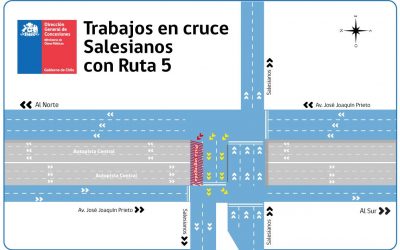 Entre el 17 de marzo y 22 de mayo se realizarán trabajos de reparación de viga del paso Salesianos en Autopista Central