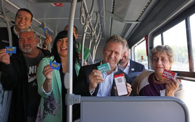 GOBIERNO LANZA NUEVO SERVICIO AL AEROPUERTO DE SANTIAGO DESDE ESTACIÓN LA CISTERNA