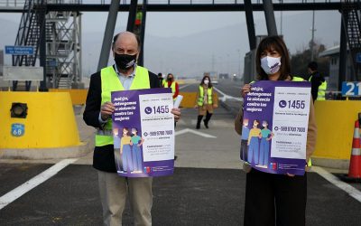 Ministros de la Mujer y Obras Públicas lanzan convenio para difundir en carreteras canales de orientación para mujeres que están viviendo violencia