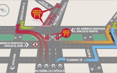 En junio se inician obras de impacto vial en comuna de Las Condes por construcción de autopista Américo Vespucio Oriente I, Tramo El Salto. Av. Príncipe de Gales